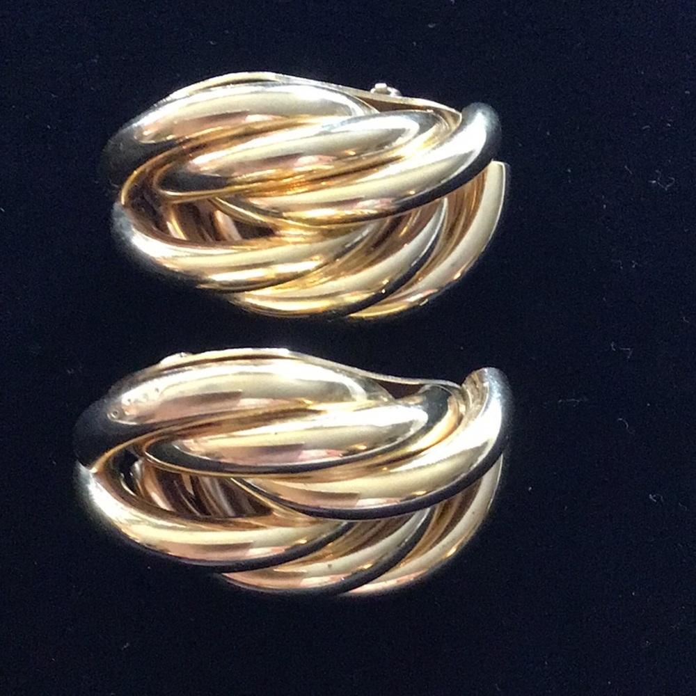 Chain link earrings fashion gold - Picture 2 of 4
